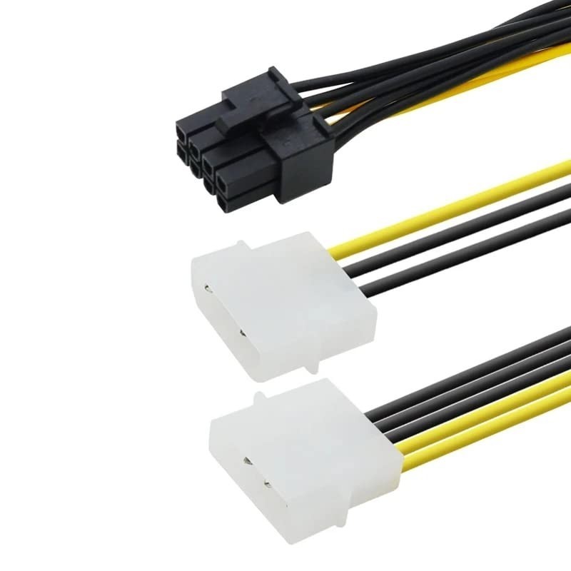 4 Pack 8-Pin Pcie to Molex Dual 4-Pin Graphic Video Card Power Cord Y Splitter 2