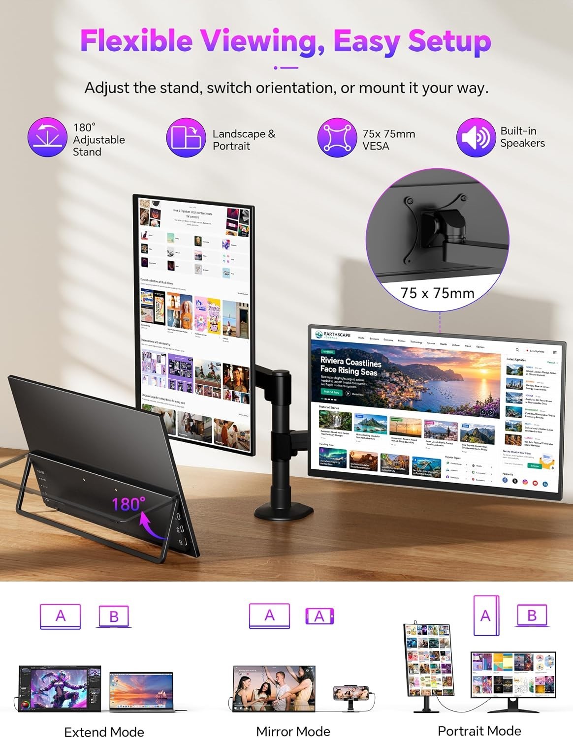HotYeah 15.6″ Portable Touchscreen Monitor 1080p FHD with Speaker and Case