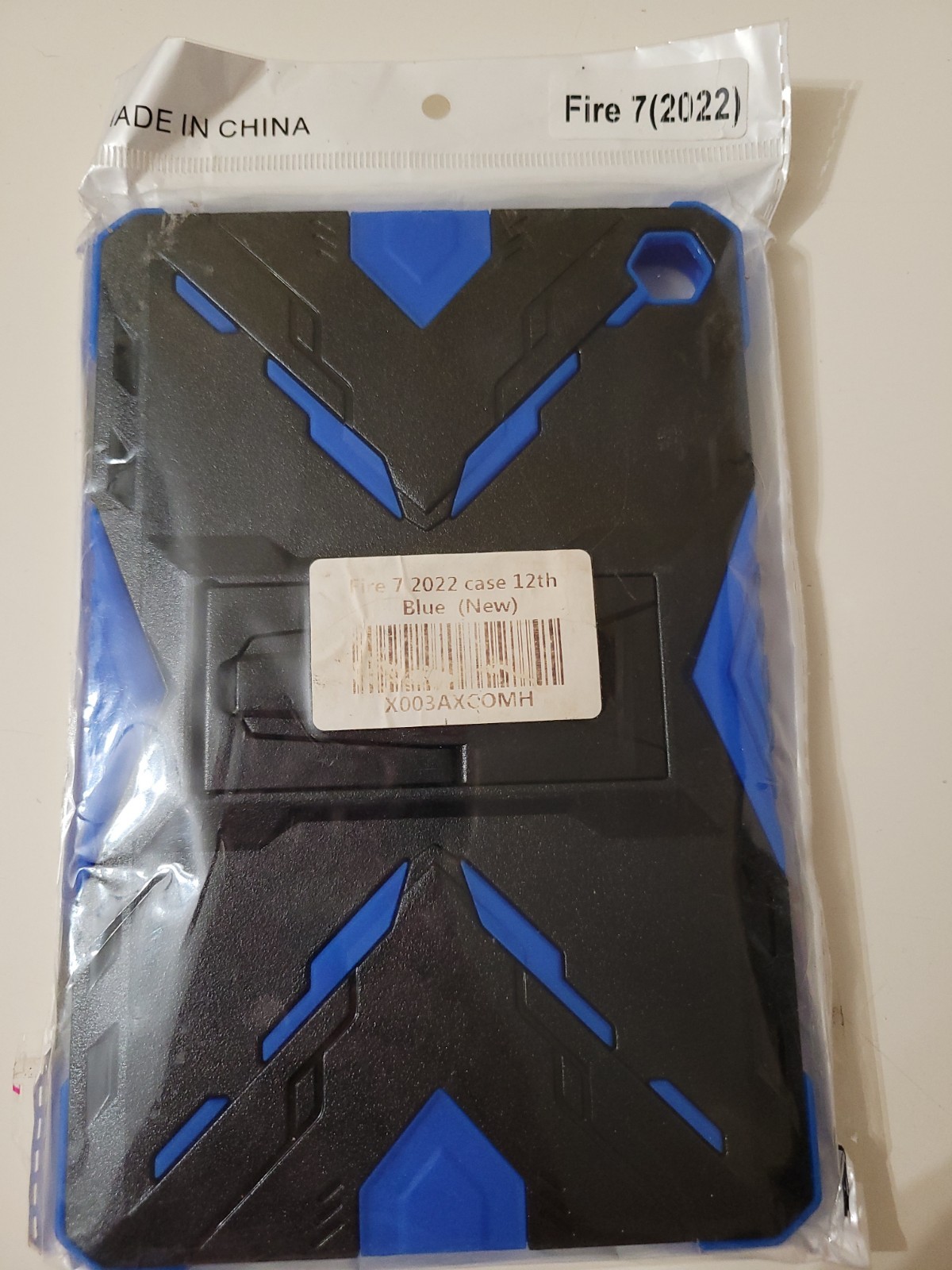 Blue/Black Case for Amazon Fire 7 HD Tablet (2022) Soft Shell Flexible Rubber