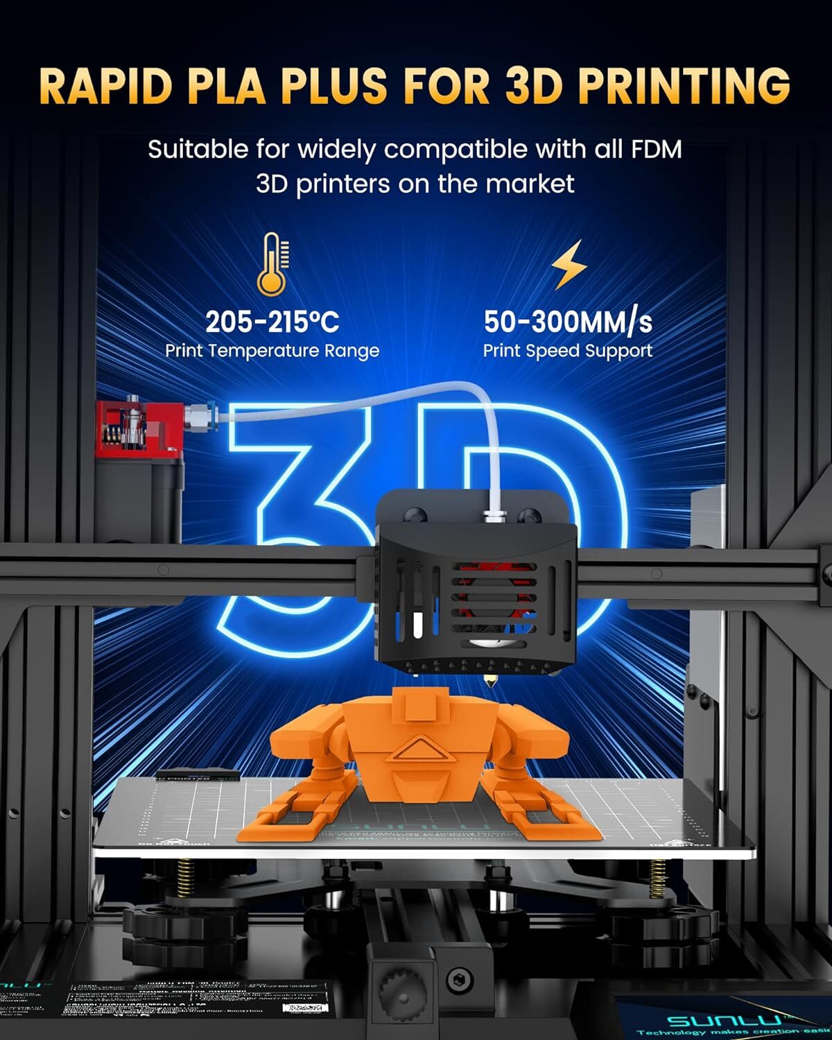【ADD 10, PAY 6】SUNLU PETG PLA+ PLA ABS SILK 3D Printer Filament 1.75mm 1KG Neat