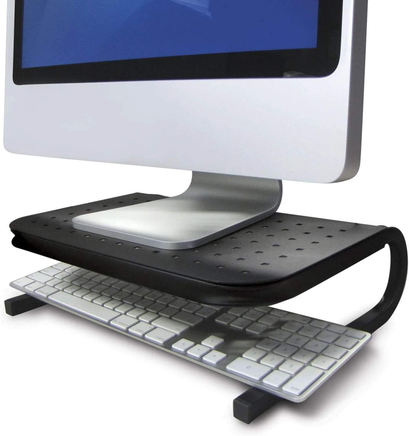 Laptop Monitor Printer Stand Riser Vented Platform 80 lb for Home Office Black