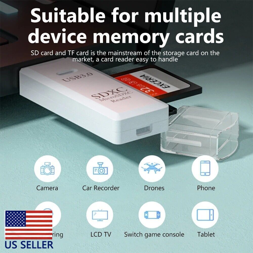 1PC NEW USB 2in1 CARD READER WRITER MICRO SD/SD USB 2.0 ADAPTER
