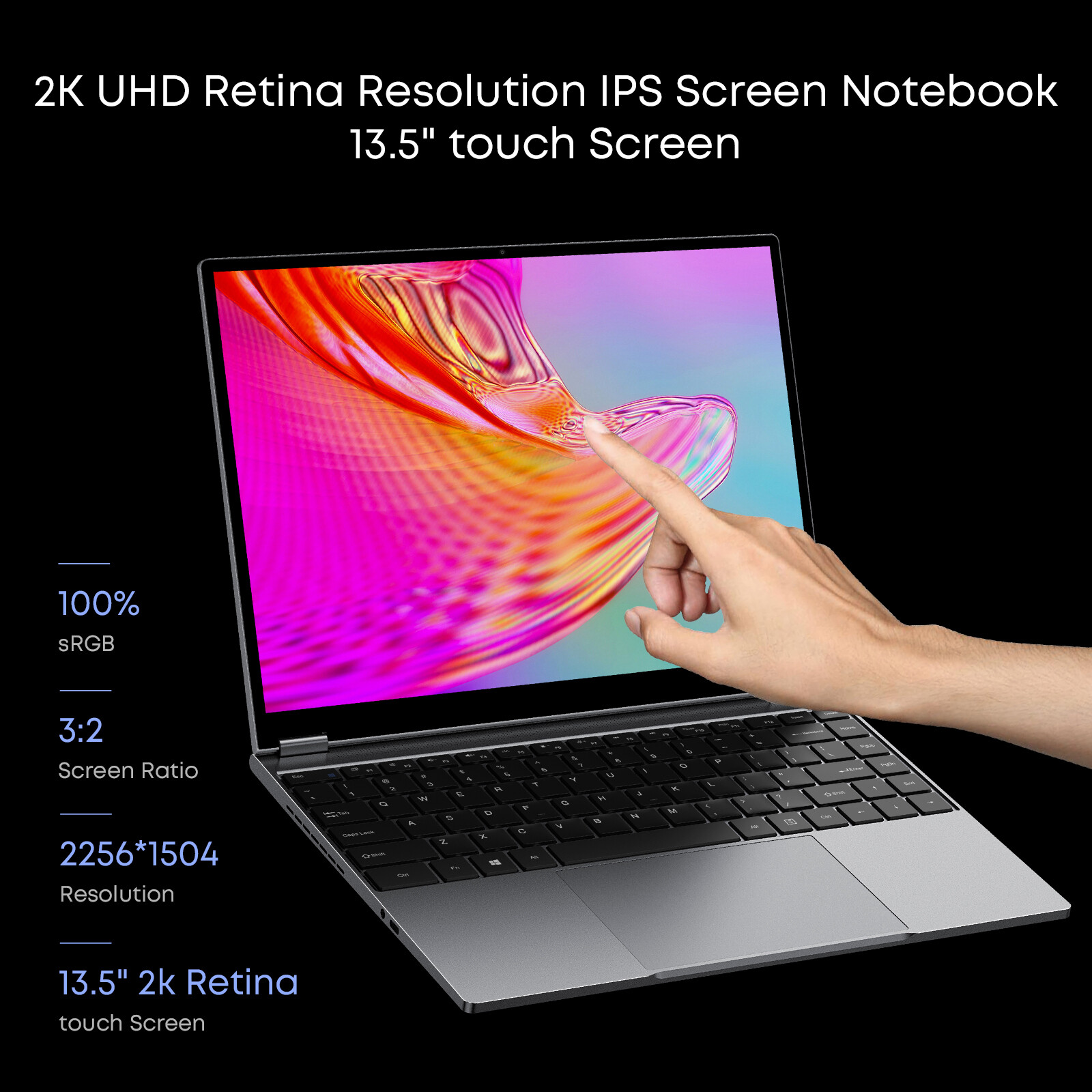 CHUWI FreeBook 13.5” Touchscreen Laptop Intel Celeron N5100 360 Rotation 12+512
