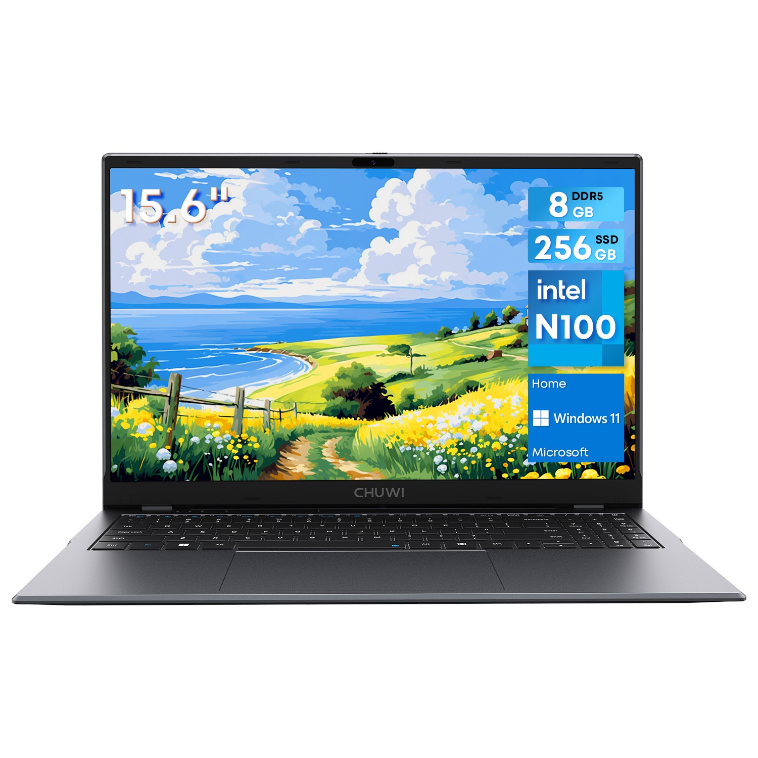 CHUWI Gemibook Plus 15.6″ Laptop Intel N100 8GB DDR5 RAM 256GB SSD Windows 11 PC