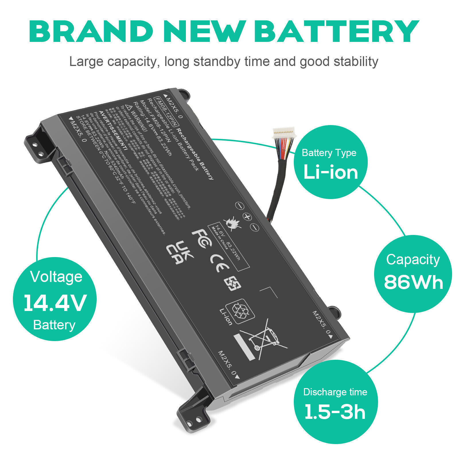 12Pin FM08 Battery for HP Omen 17-AN013TX 922752-421 HSTNN-LB8A TPN-Q195 Laptop