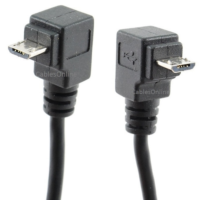 9″ USB Micro-B Male Right Angle (Up Position) to Female Extension Cable, AD-U44