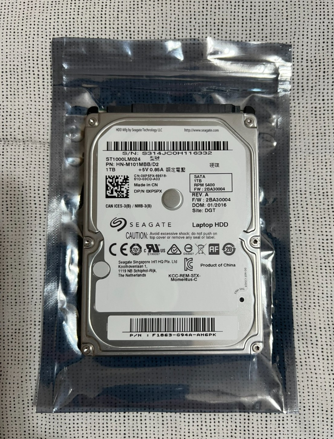 Seagate 2.5″ Laptop Hard Drive 1TB SATA III 6Gb/s HDD ST1000LM024 HN-M101MBB/D2