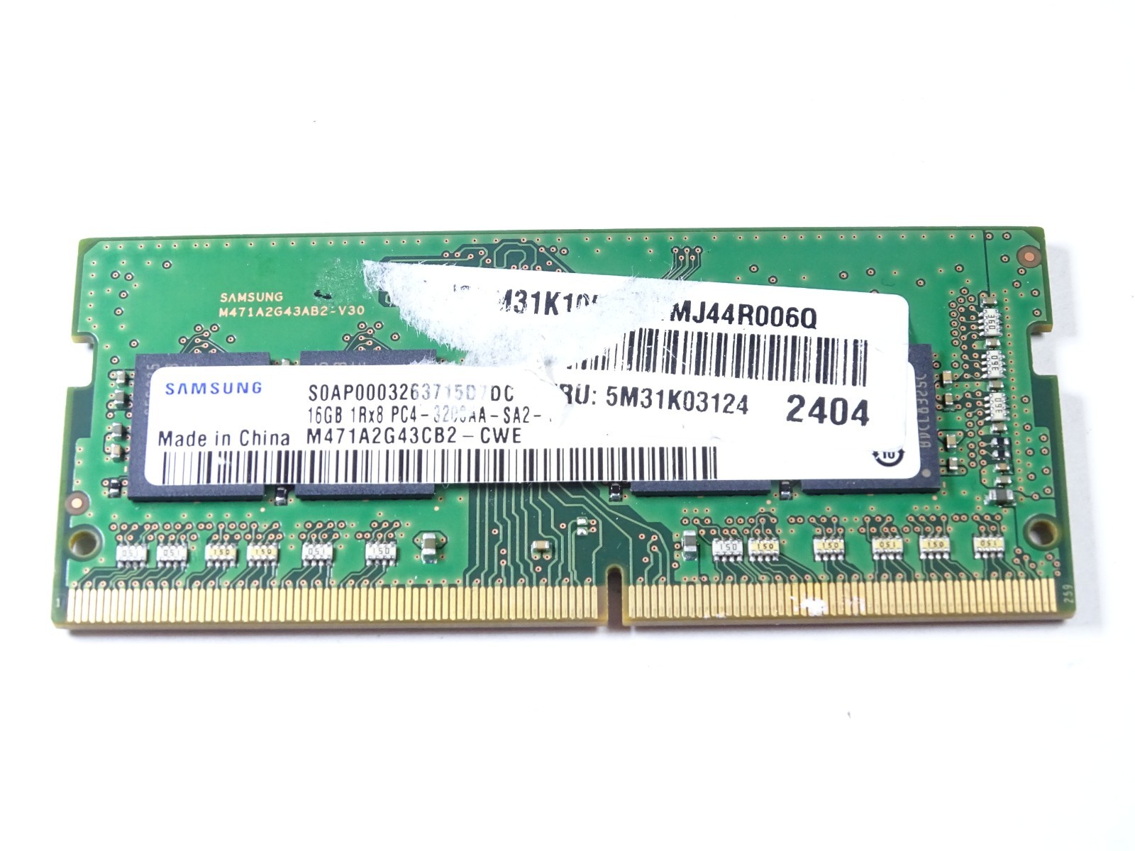 SAMSUNG 16 GB DDR4 Laptop RAM PC4-3200AA 1Rx8 M471A2G43CB2-CWE TESTED