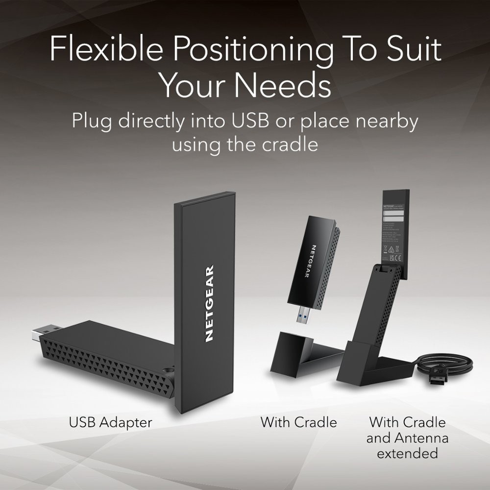 Netgear Nighthawk AXE3000 WiFi 6 / 6E USB 3.0 Adapter Tri-Band 2.4/5/6 Ghz A8000