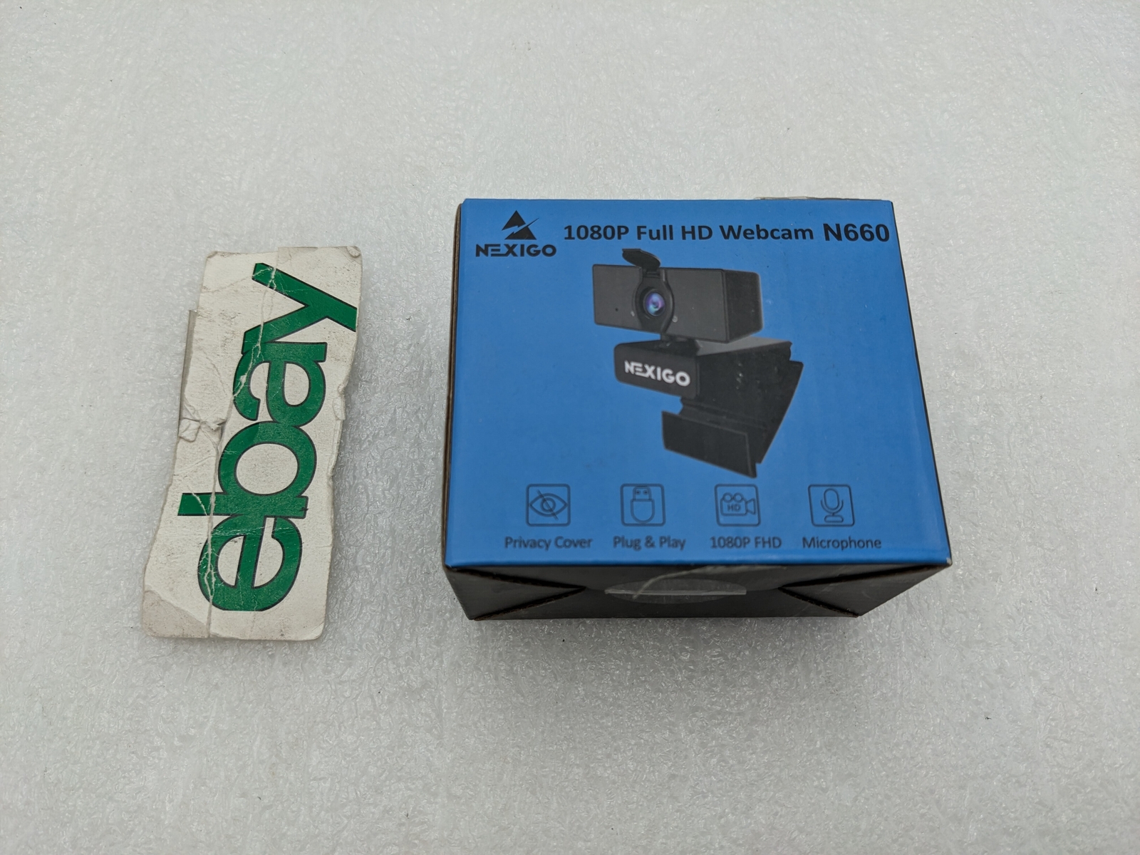 Nexigo 1080P Full HD Webcam N660 Privacy Cover Microphone Plug & Play Black New