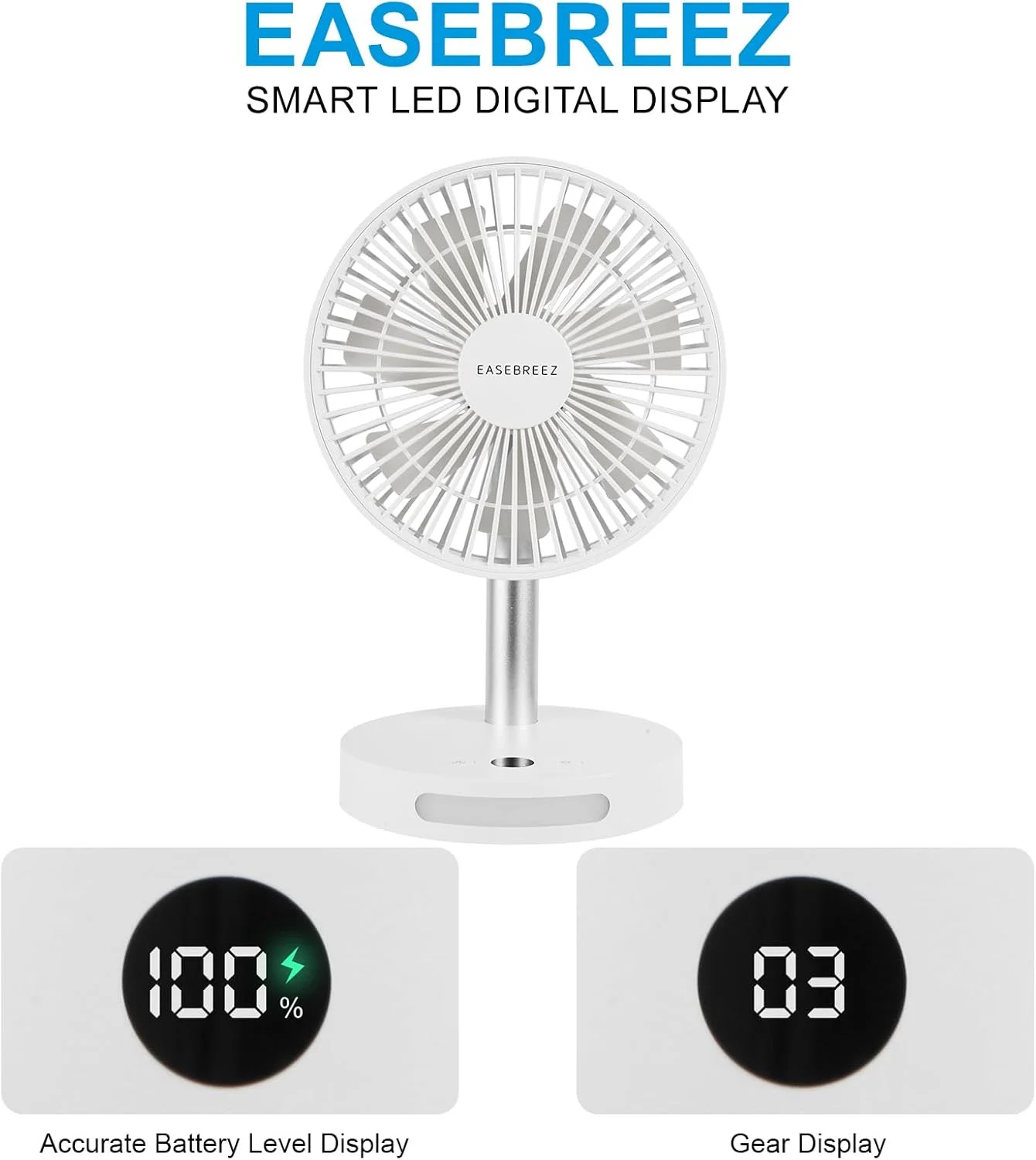 Personal Desk Fan, Cools Quickly, Quiet and Powerful Adjustable Tilt Small Fan,