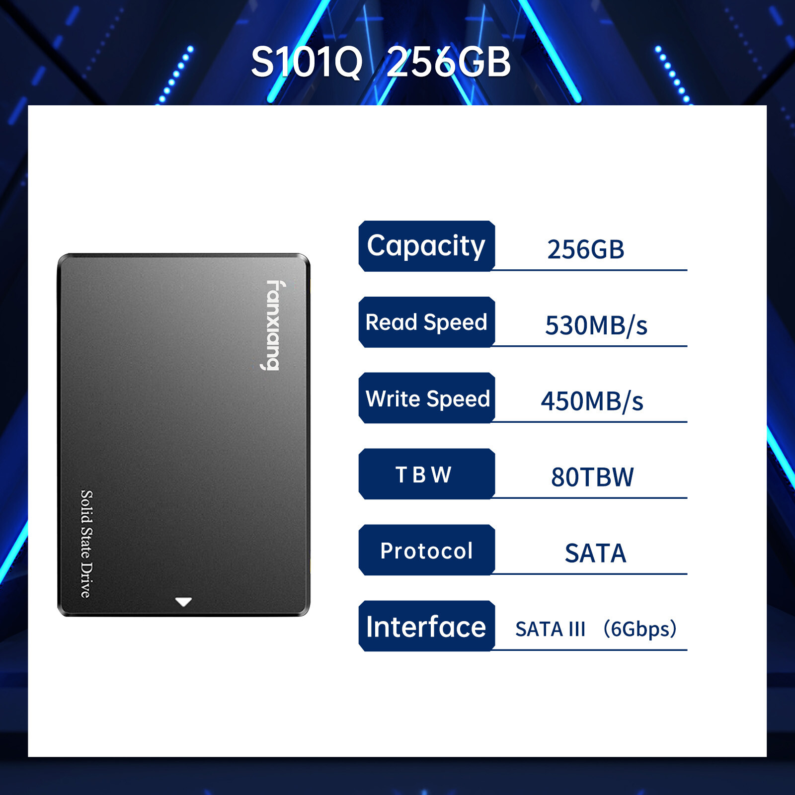 Fanxiang 256GB SSD 2.5” SATA III 550MB/s Internal Solid State Drive /PC /Laptop