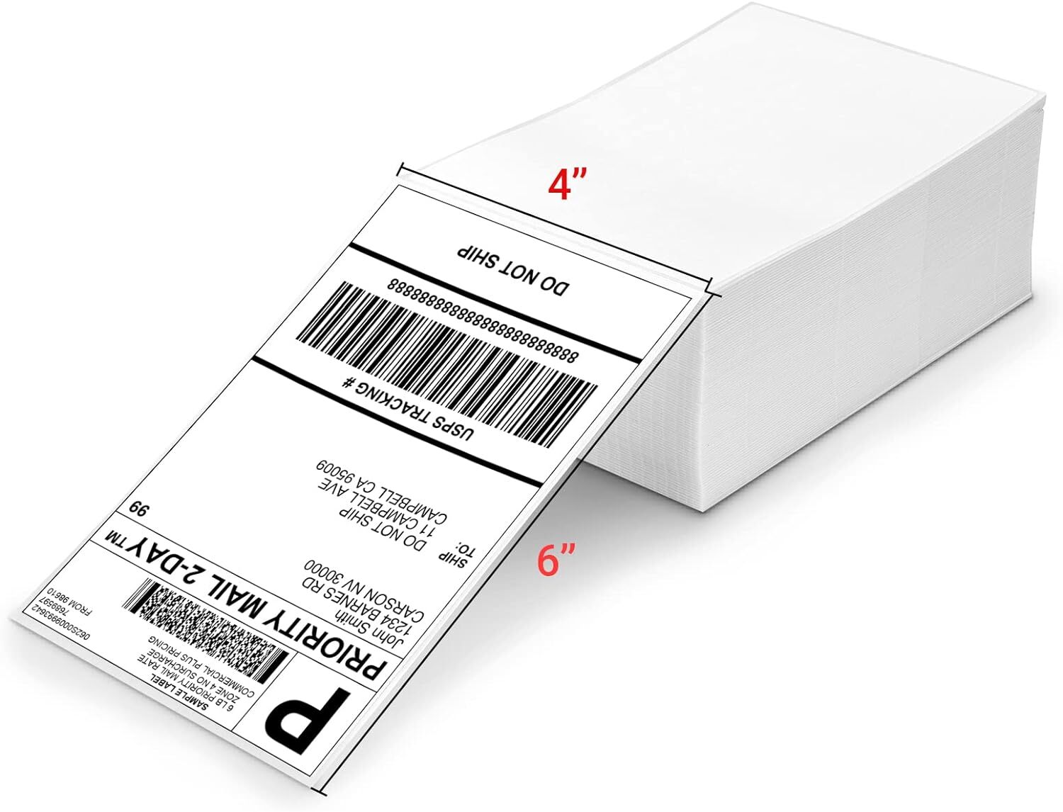 500/1000PCS 4x 6″ Direct Thermal Shipping Label paper for VRETTI MUNBYN Phomemo