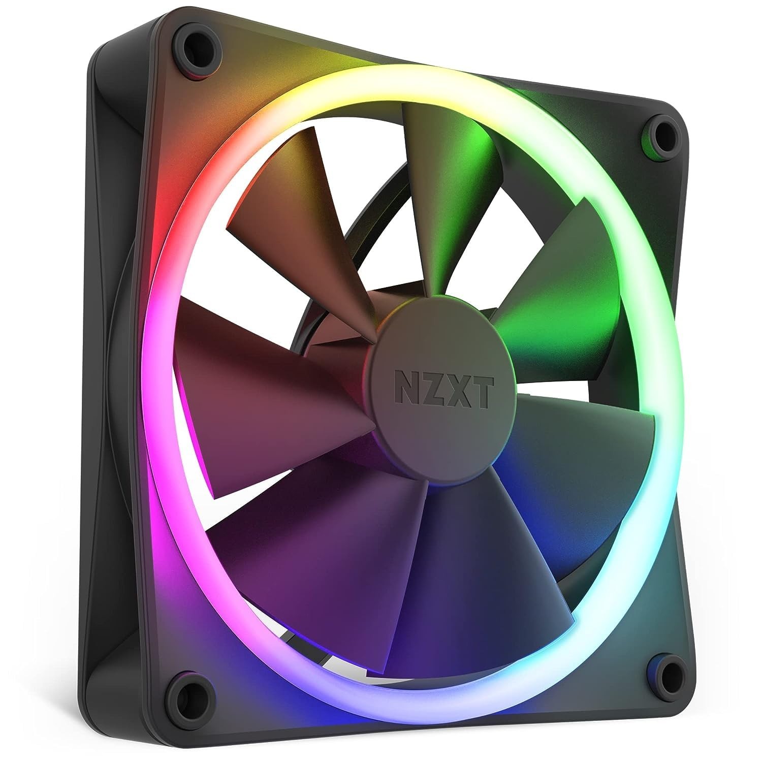 NZXT F120 RGB 120mm RGB PWM PC Fan High Airflow, Low Noise Fluid Dynamic Bearing