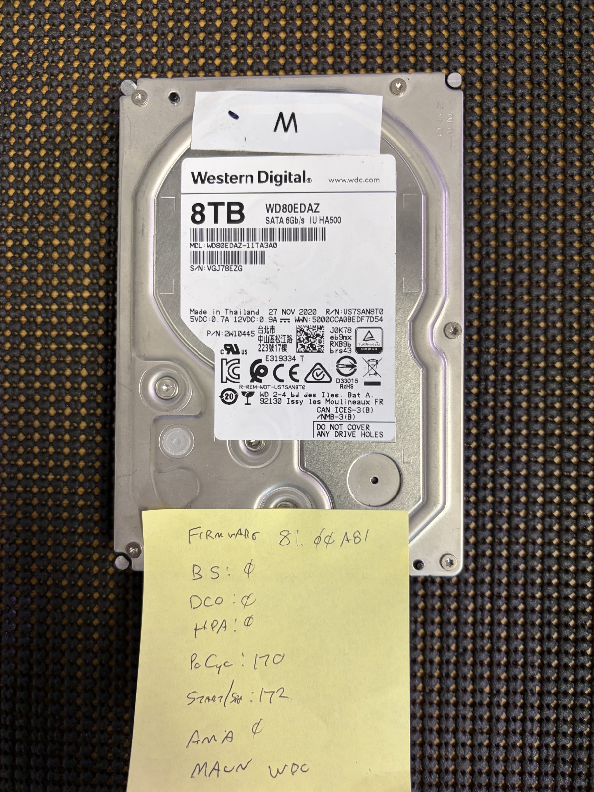 Western Digital 8 TB WD80EDAZ USED HARD DRIVE – FREE SHIP
