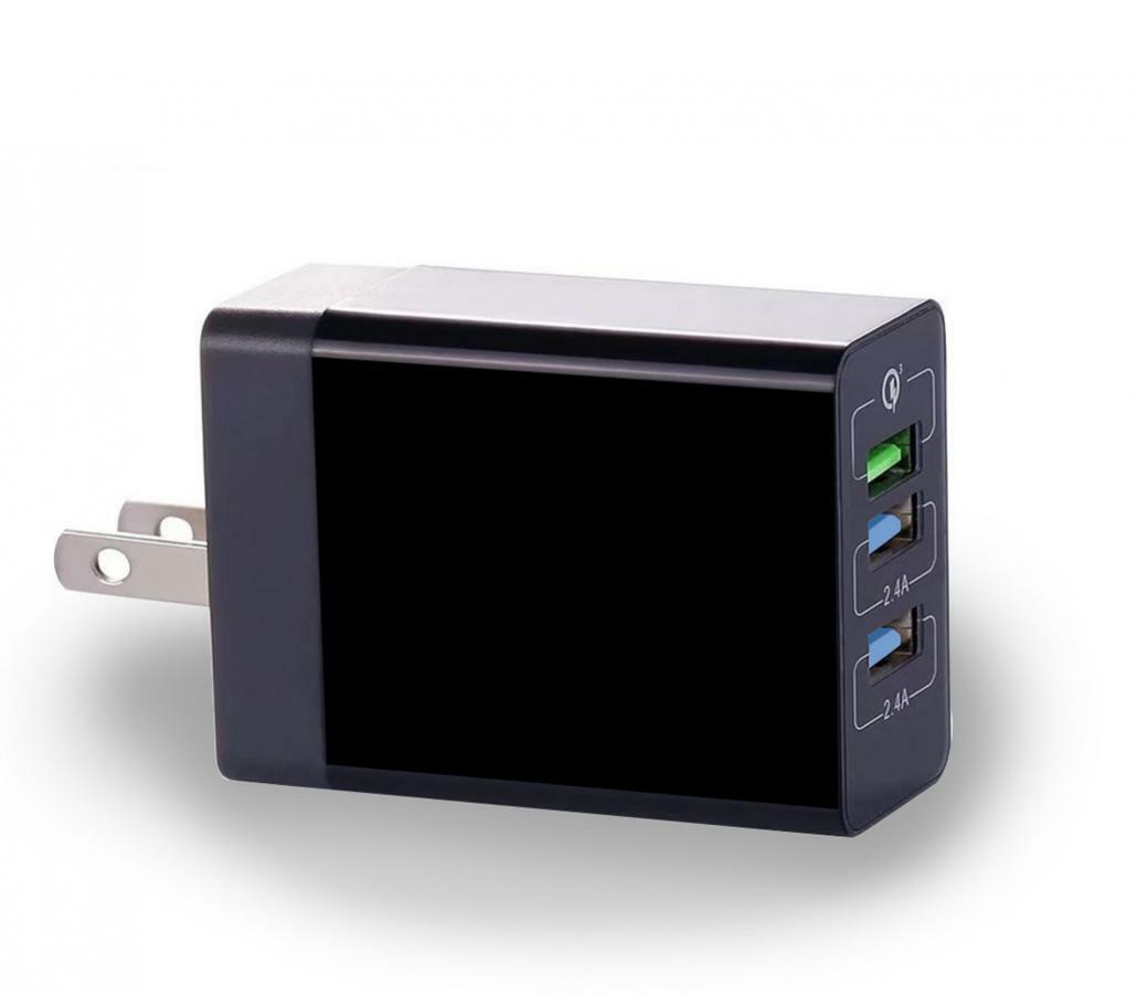 HOME CHARGER 34W 6.8AMP 3-PORT USB ONE FAST PORT TRAVEL WALL for CELL PHONES