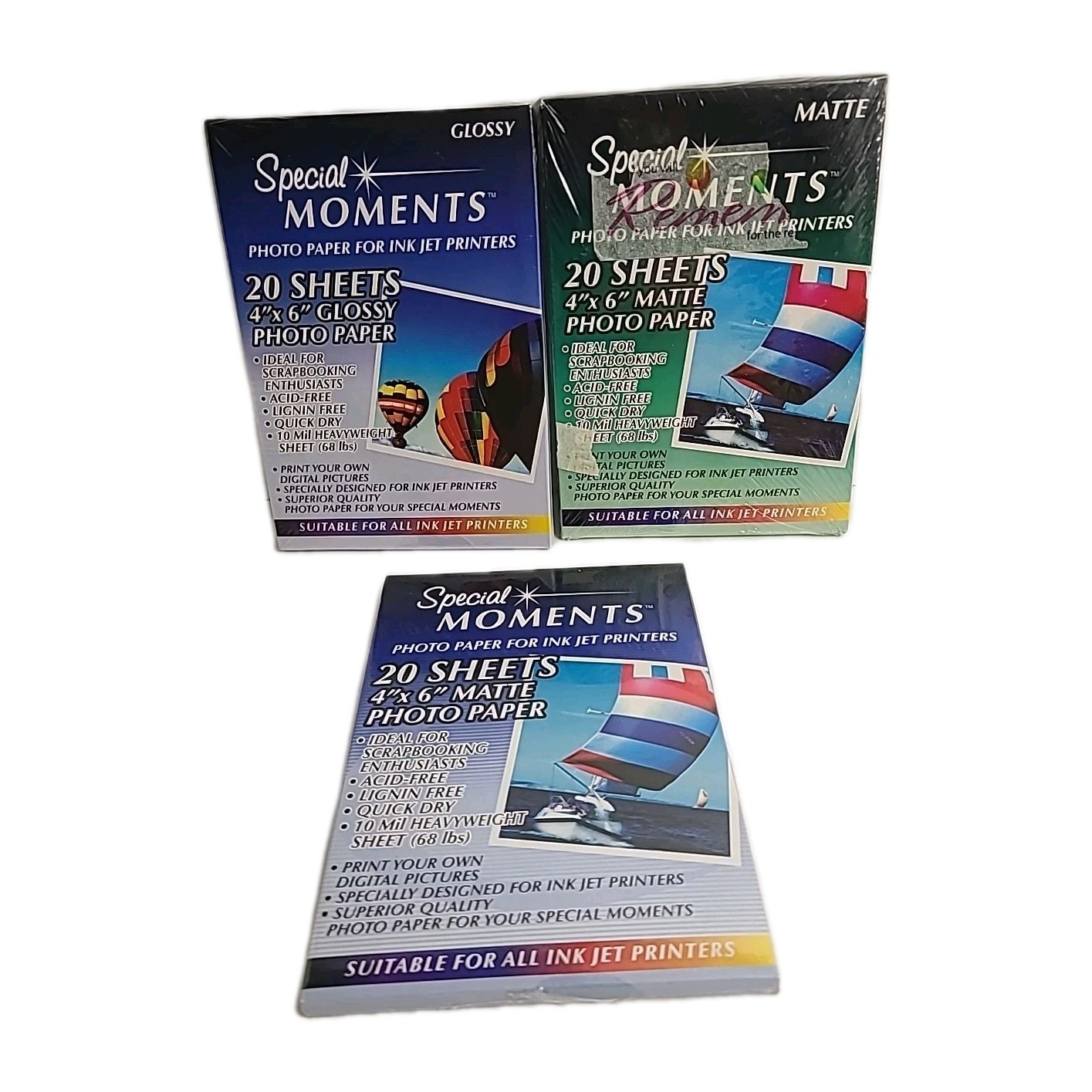 2 Glossy 1 Matte Special Moments Photo Paper For All Ink Jet Printers 24 Ct. 4×6