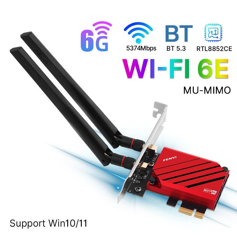 AX5400 WiFi 6E PCIe Desktop Network Card Tri-Band 6GHz Bluetooth 5.3 Adapter