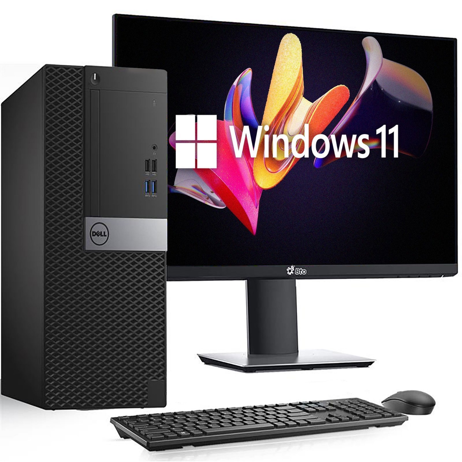 Dell 5050 Mini Tower i5-7th 32GB RAM 1TB SSD 1TB HDD WiFi New 24” LED Windows 11