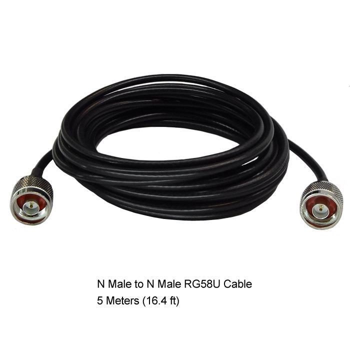 Low Loss N Male to N Male RG58U Coaxial Cable 16.4ft 5-Meter