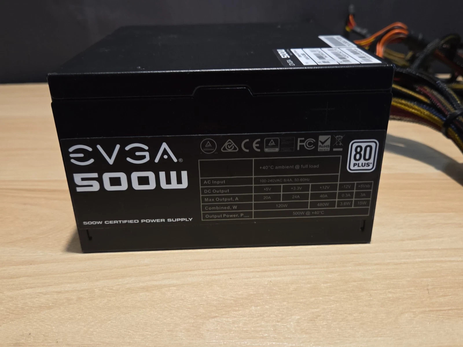 EVGA 500 W1 100-W1-0500 500W 80 PLUS Certified ATX Desktop Power Supply