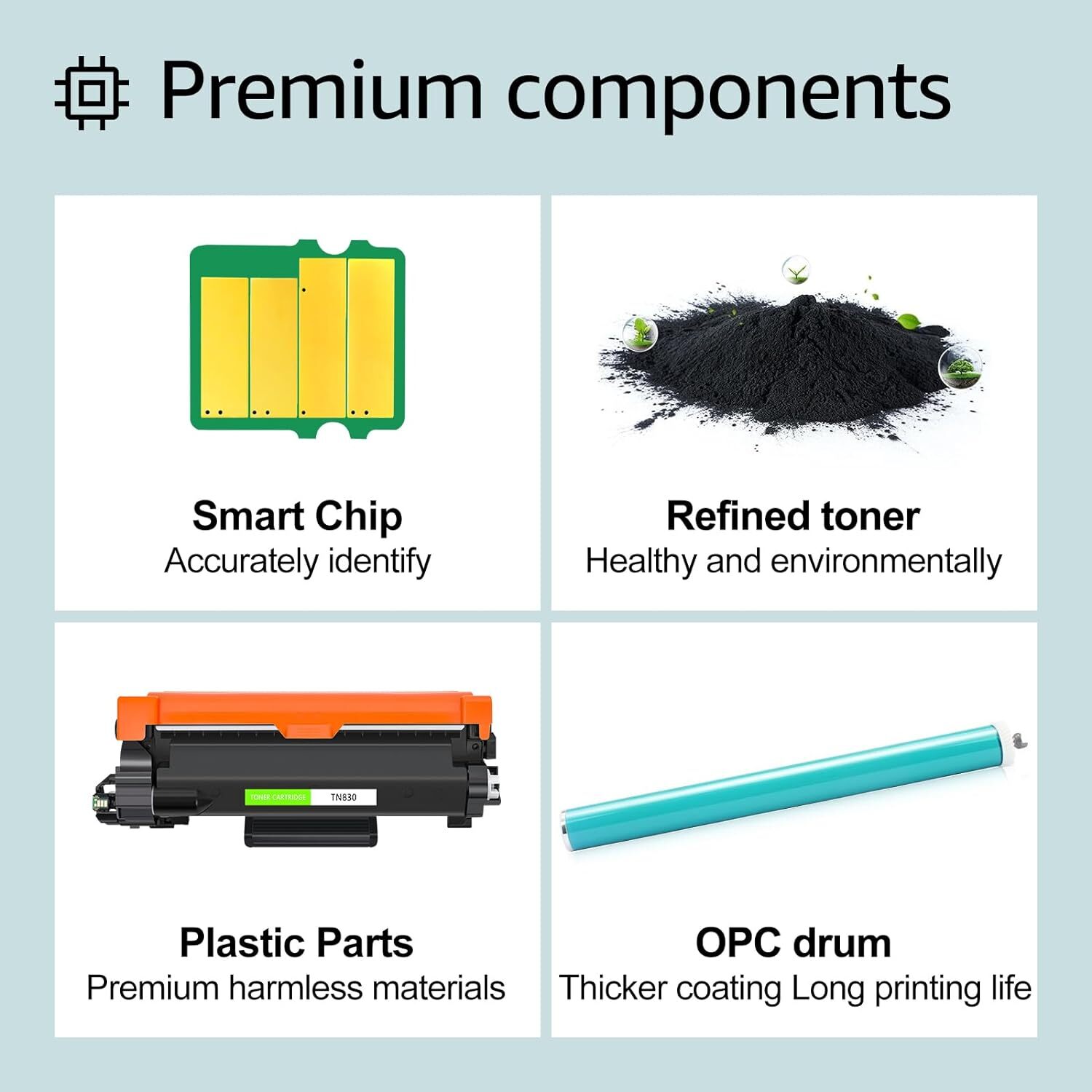 1PK TN830 Toner Cartridge Compatible for Brother TN830XL MFC-L2807DW DCP-L2647DW