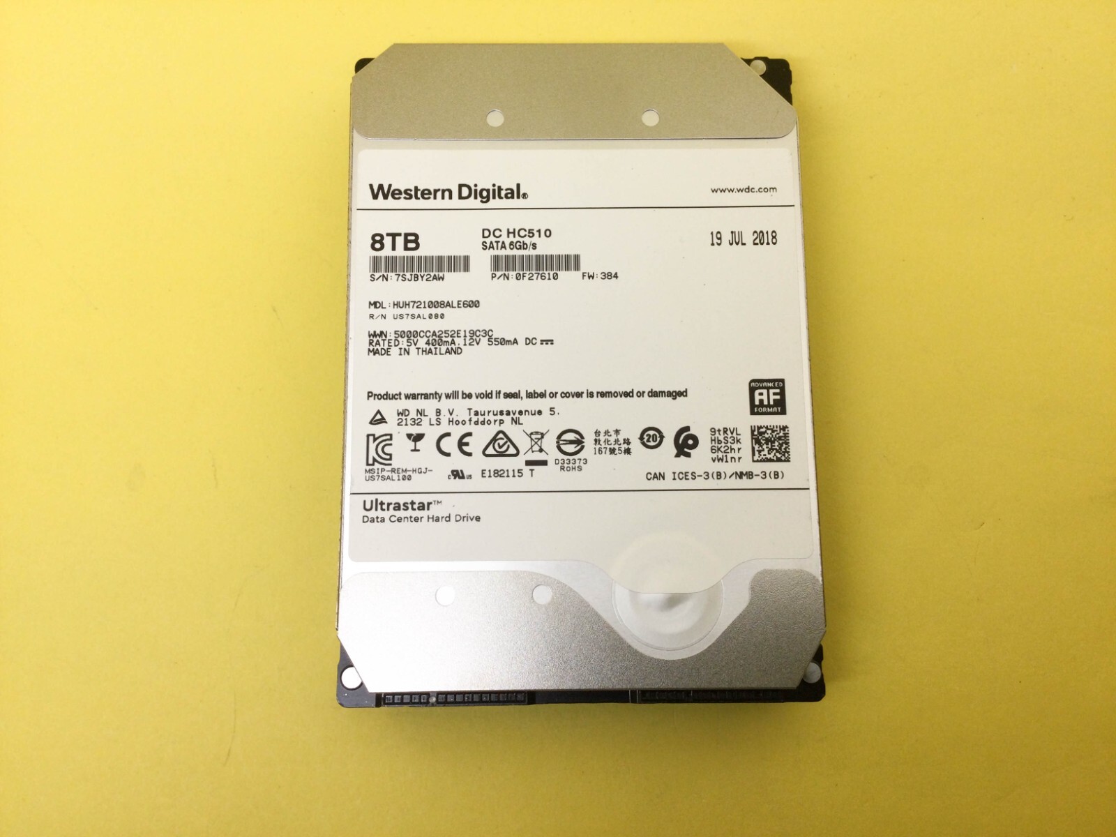 WD 8TB 7.2K RPM SATA 6Gb/s 256MB 3.5″ 512e HDD HUH721008ALE600
