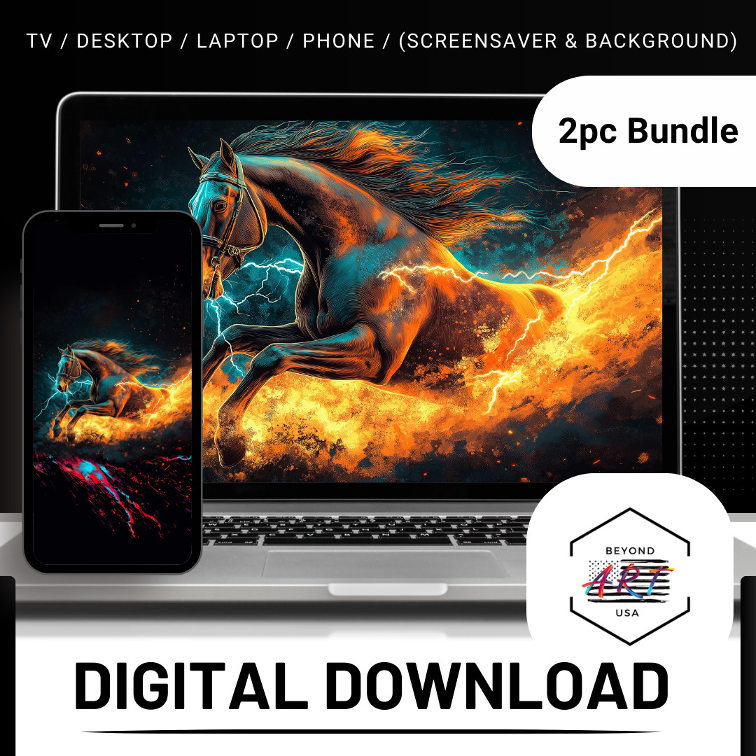horse is running – Laptop + Phone 2PC Digital Download Background SKU4