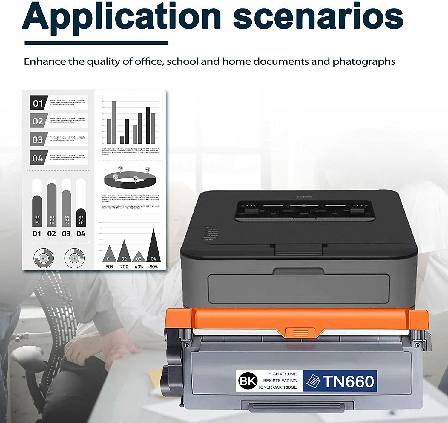 3Pack TN660 TN 630 Toner Cartridge for Brother MFC-L2740DW HL-L2300D HL-L2340DW