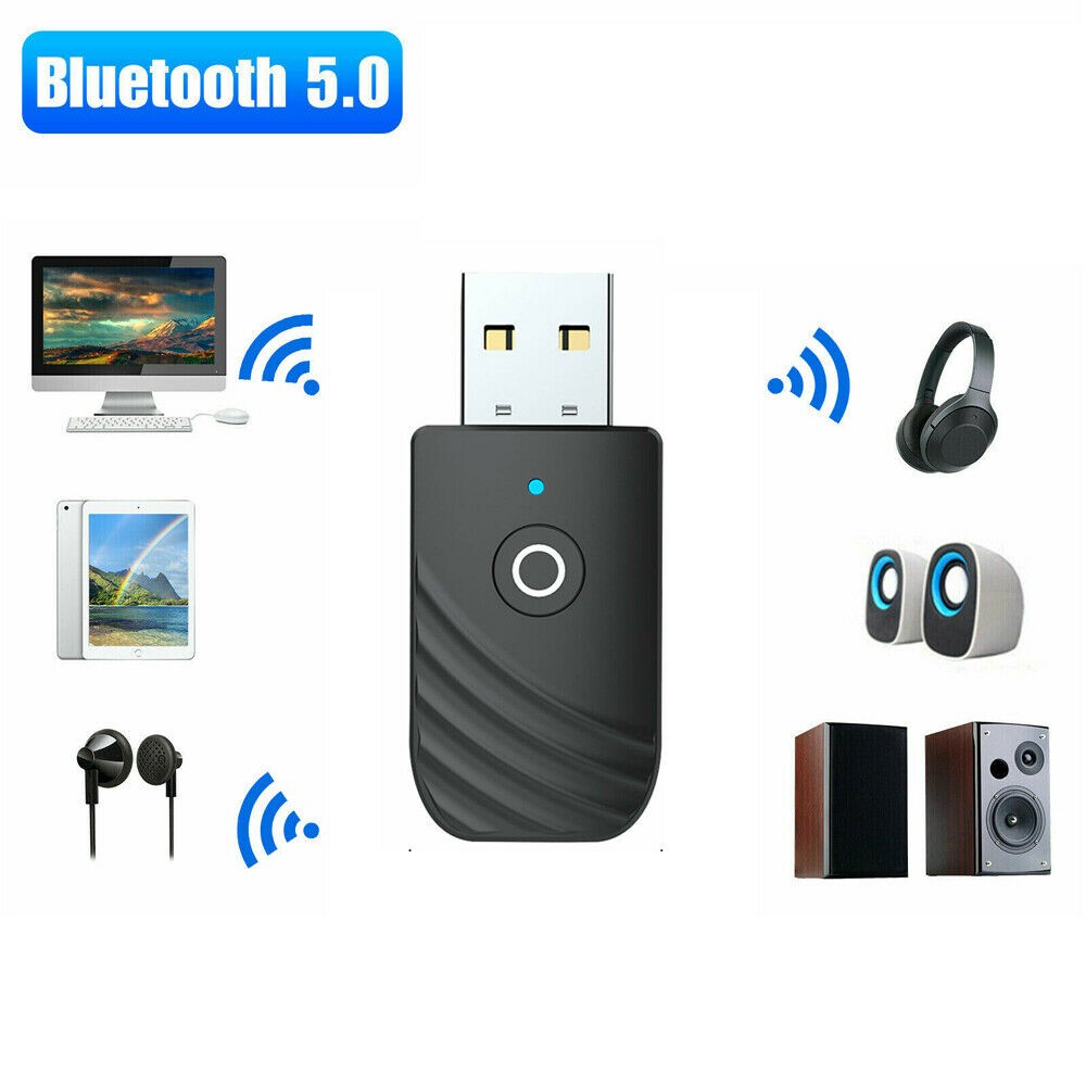 New Wireless USB Bluetooth 5.0 Audio Transmitter Receiver Adapter For PC TV Car