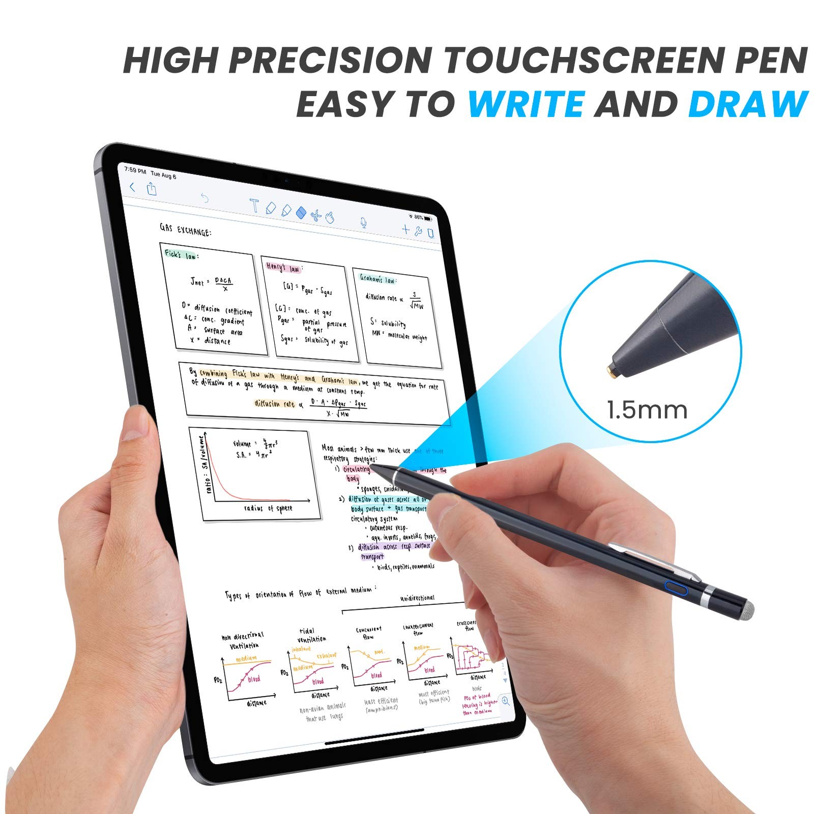 Stylus Pen for Kindle Fire HD Tablet Black Digital Pencil with 1.5mm Fine Tip