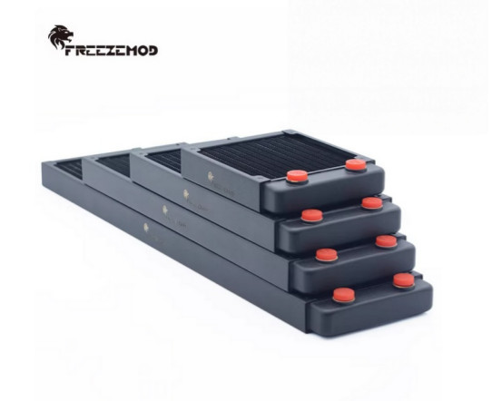 FREEZEMOD TSRP-BP240 240mm Radiator Copper Fins 27mm Matte Black RoHS Certified.