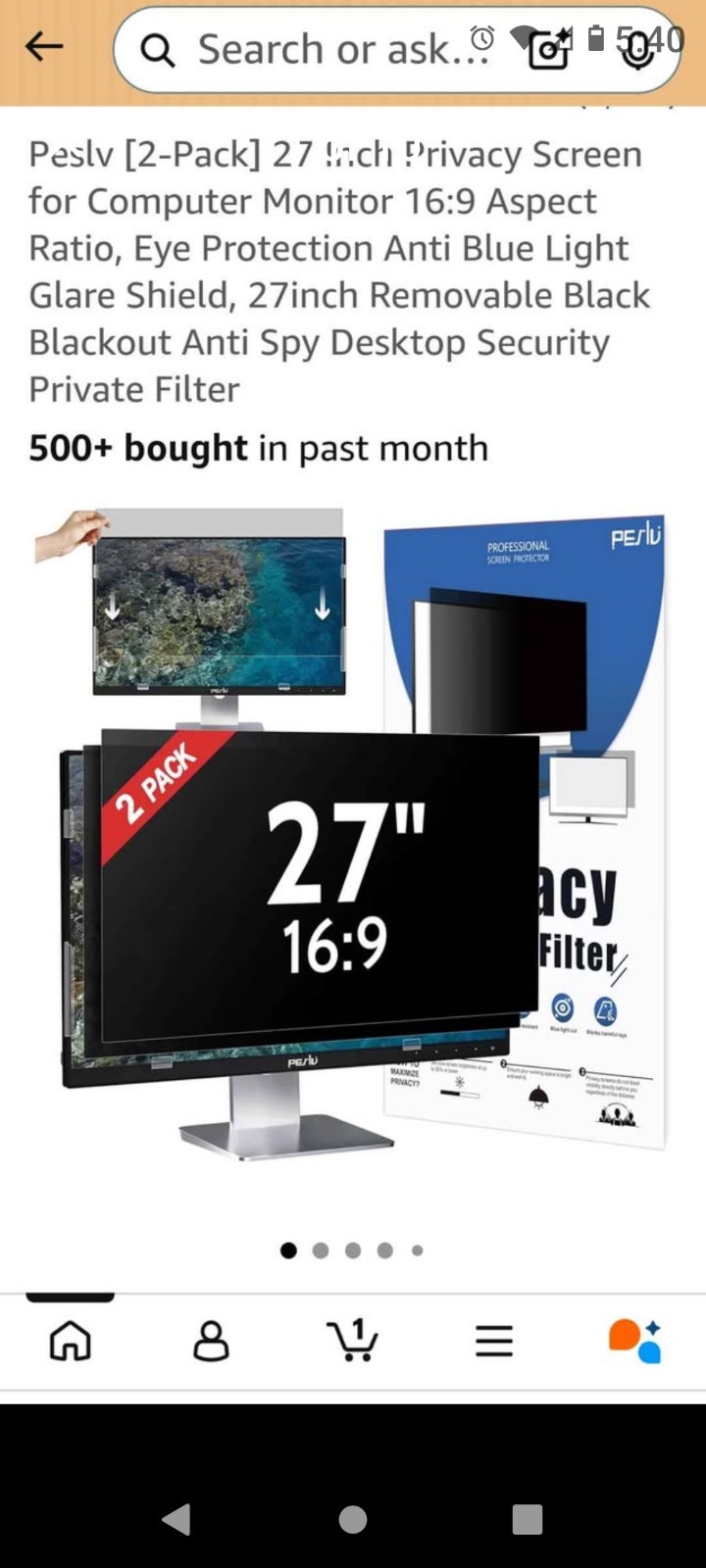 2-Pack 27″ Privacy Screen for Computer Monitor 16:9 Aspect Ratio