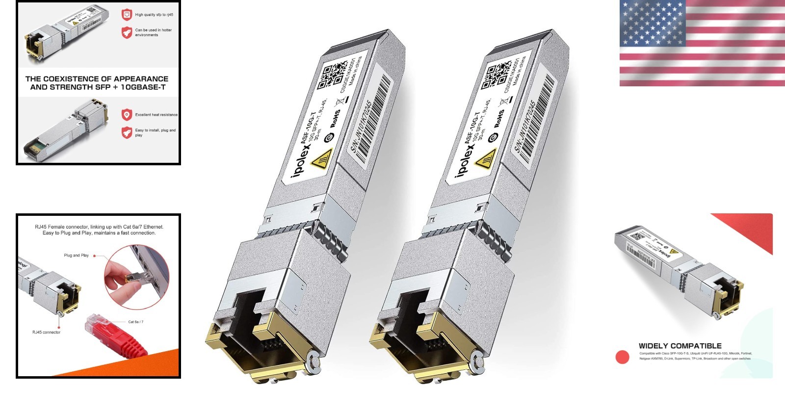 Multi-Brand Compatible 10GBase-T SFP+ Module