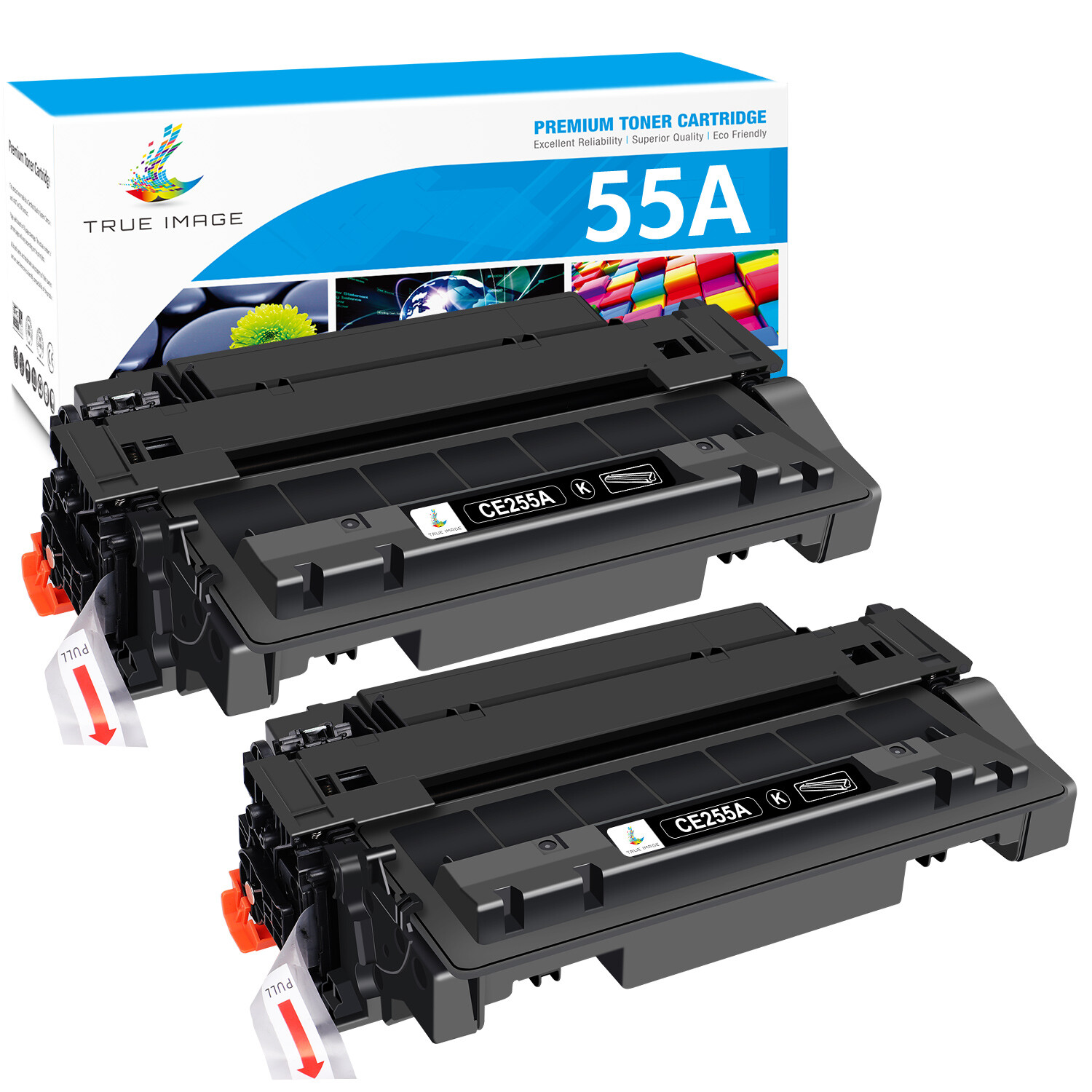 2PK CE255A Toner Compatible for HP LaserJet Pro P3010 P3011 P3015 P3015DN P3015X