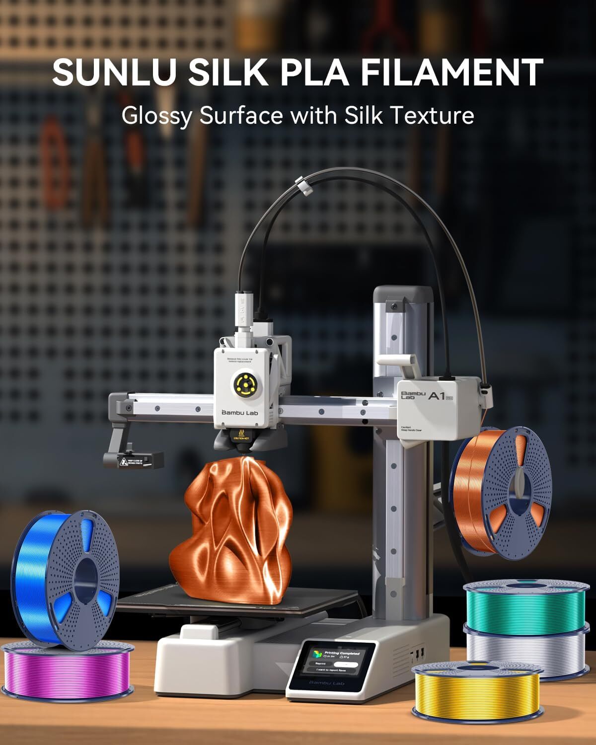 【ADD 10, PAY 6】SUNLU PETG PLA+ PLA ABS SILK 3D Printer Filament 1.75mm 1KG Neat