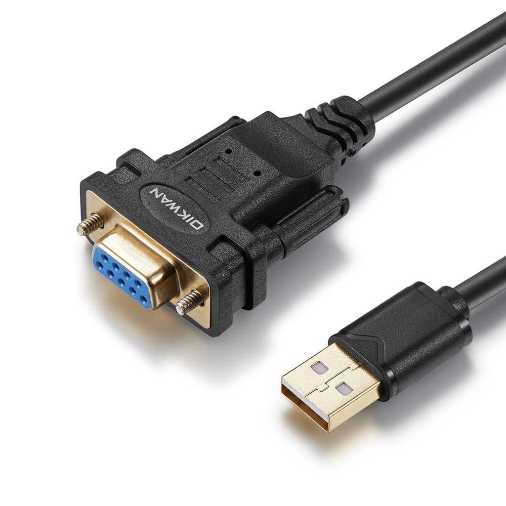 USB to RS232 Adapter with FTDI Chipset, 6.6Ft USB 2.0 Male to RS232 Female DB9
