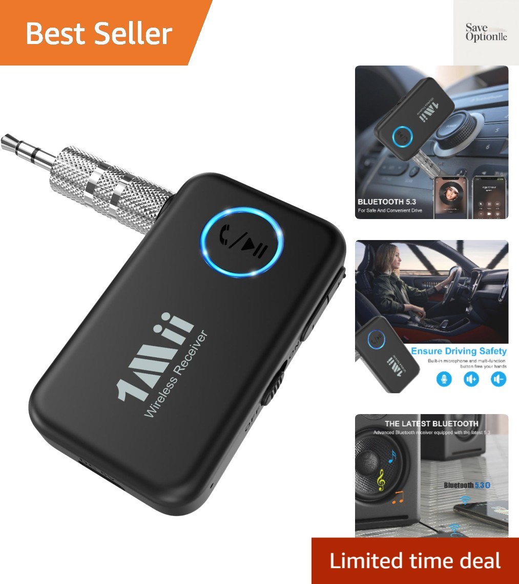 Bluetooth 5.3 Music Receiver for Car/Home Stereo, Aux Bluetooth Adapter for C…