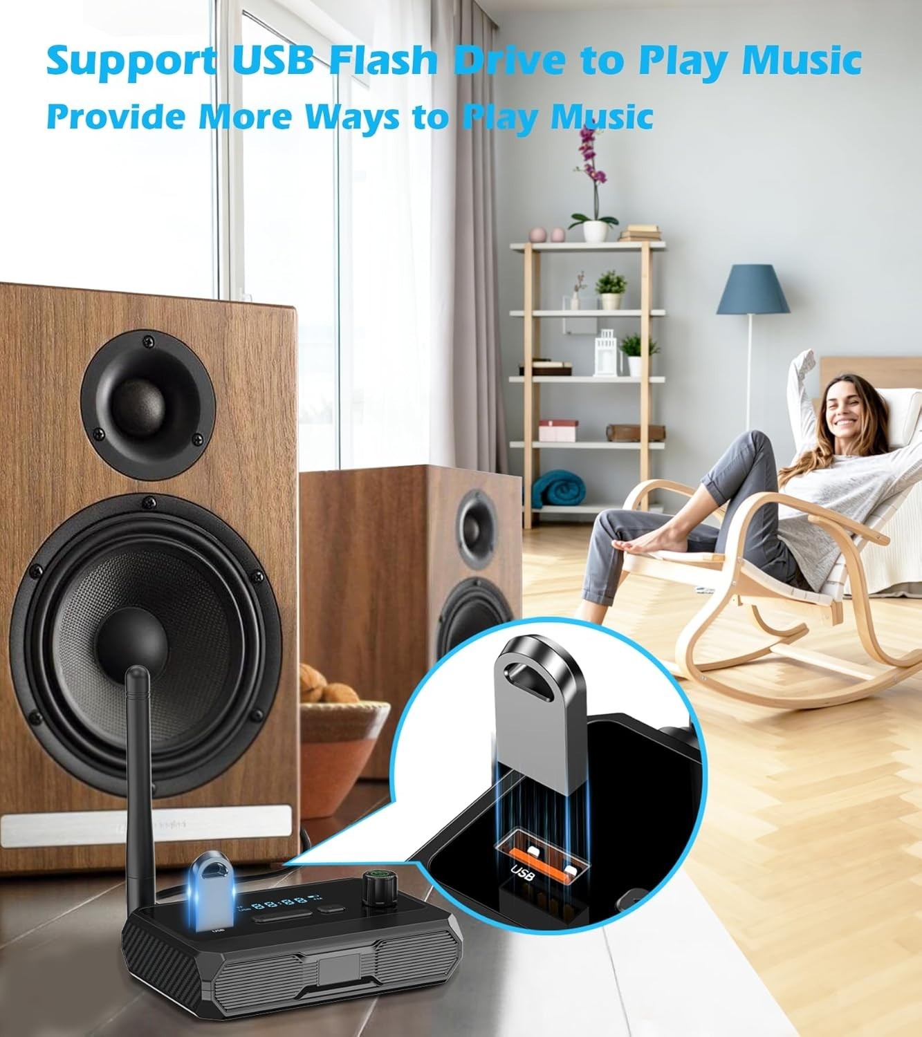 Compact Bluetooth 5.4 Receiver with Optical, RCA & AUX – Upgrade Your Home Audio