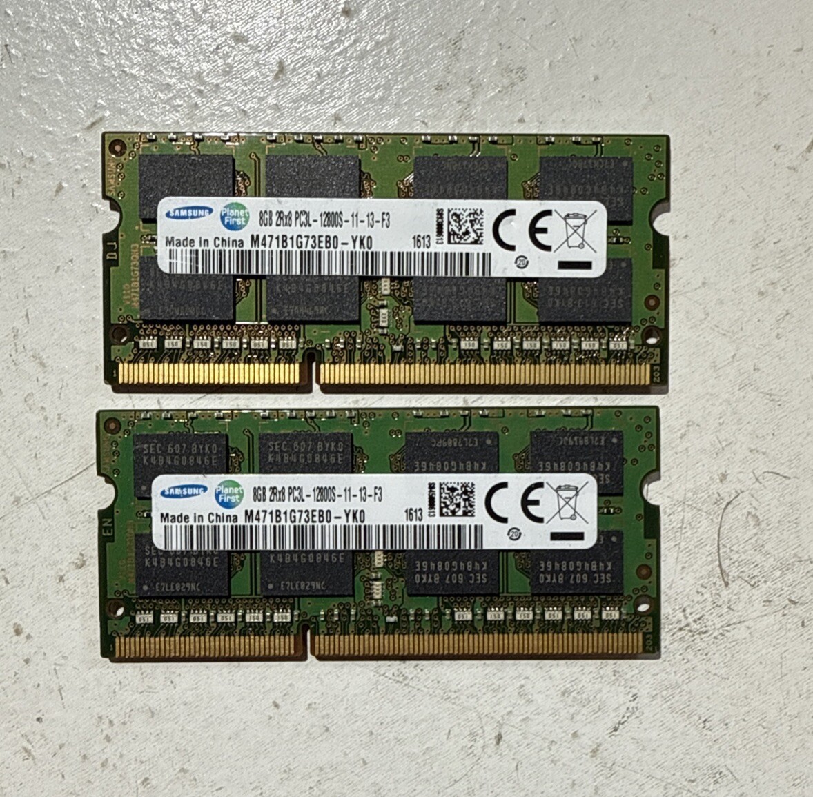 Samsung 16GB (2 x 8GB) PC3L-12800S DDR3-1600 Laptop Ram Memory M471B1G73EB0-YK0