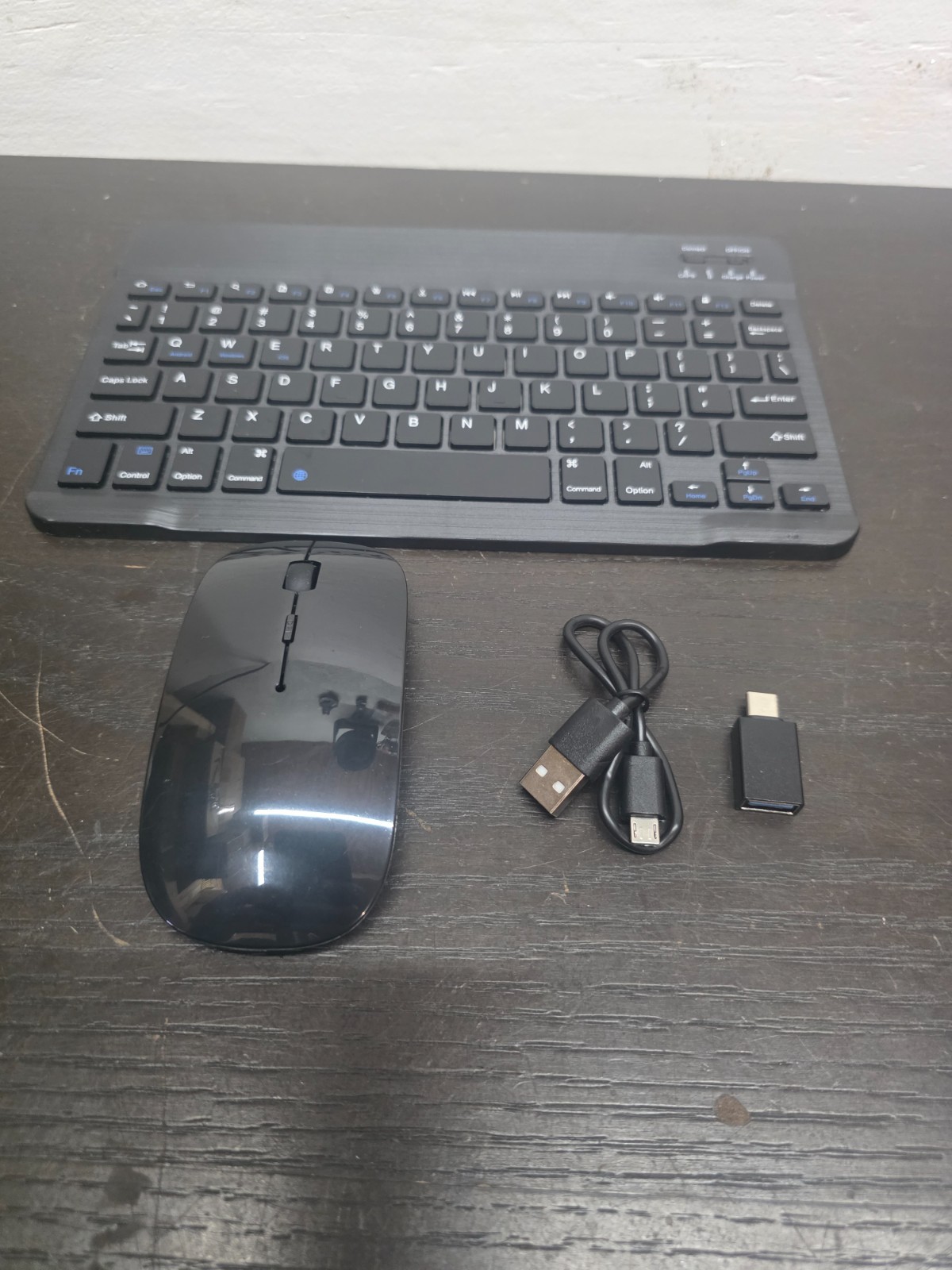 Unbranded Bluetooth rechargeable keyboard and wireless mouse, with OTG
