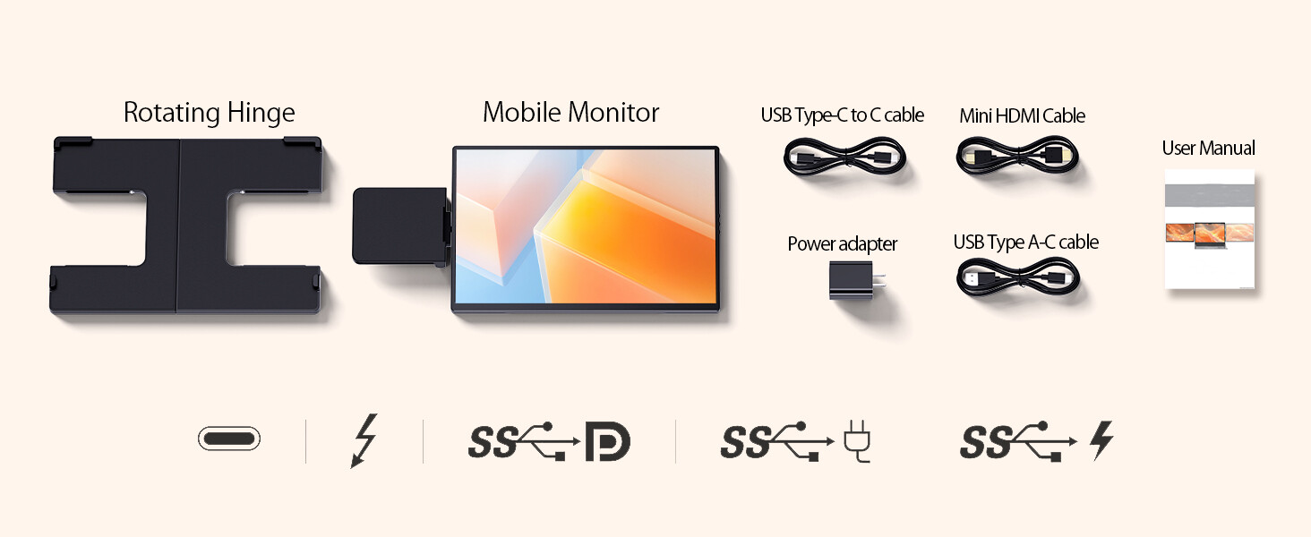 EVICIV 14″ 2K Monitor Portable Monitor Display 2.5K QHD Second Screen For PC