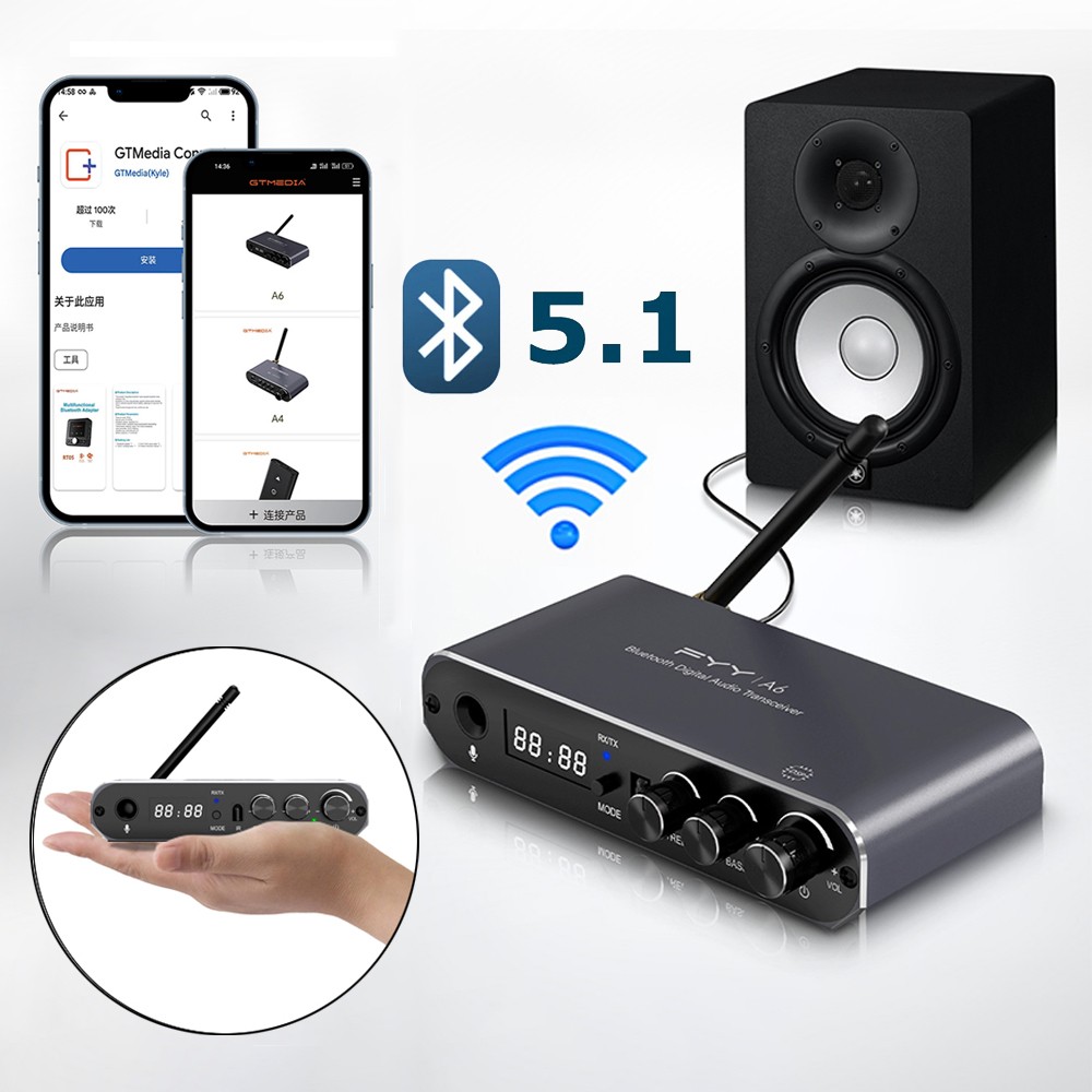 Bluetooth Transmitter Receiver TV Home Stereo Audio Adapter 3.5mm AUX RCA w/App
