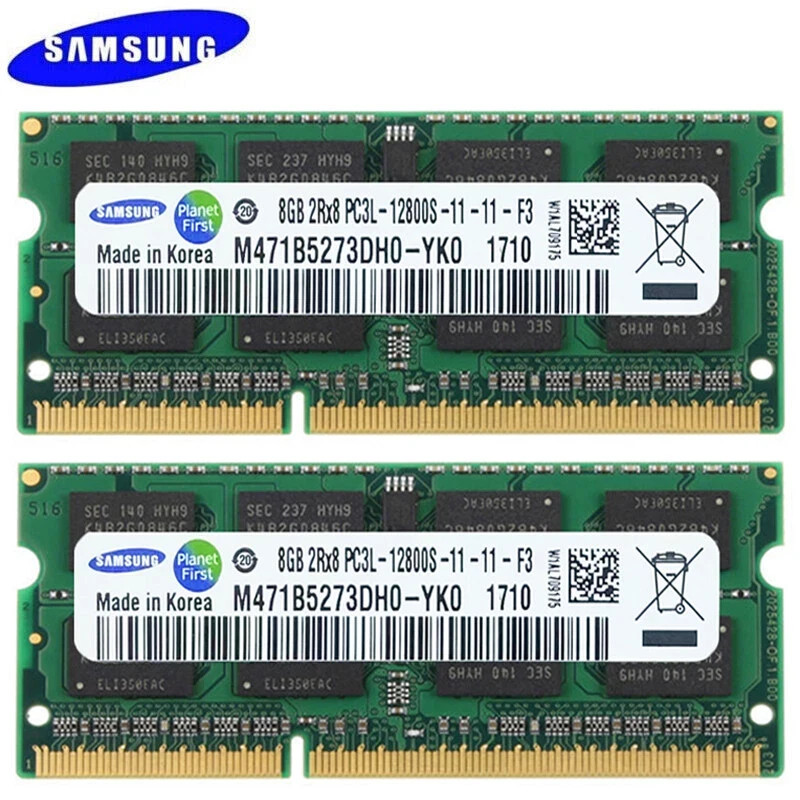 Samsung 16GB 2×8 GB DDR3L 1600 MHz PC3L-12800S SO-DIMM Laptop Memory 1.35V 8G US