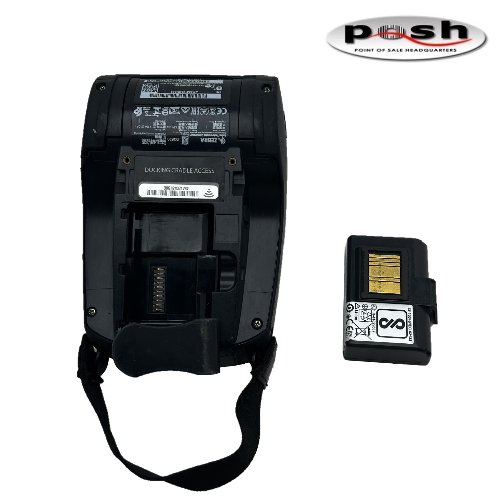Zebra ZQ620 Mobile Label Printer: ZQ62-AUW1001-W1Z – W/ Battery (Factory Reset)