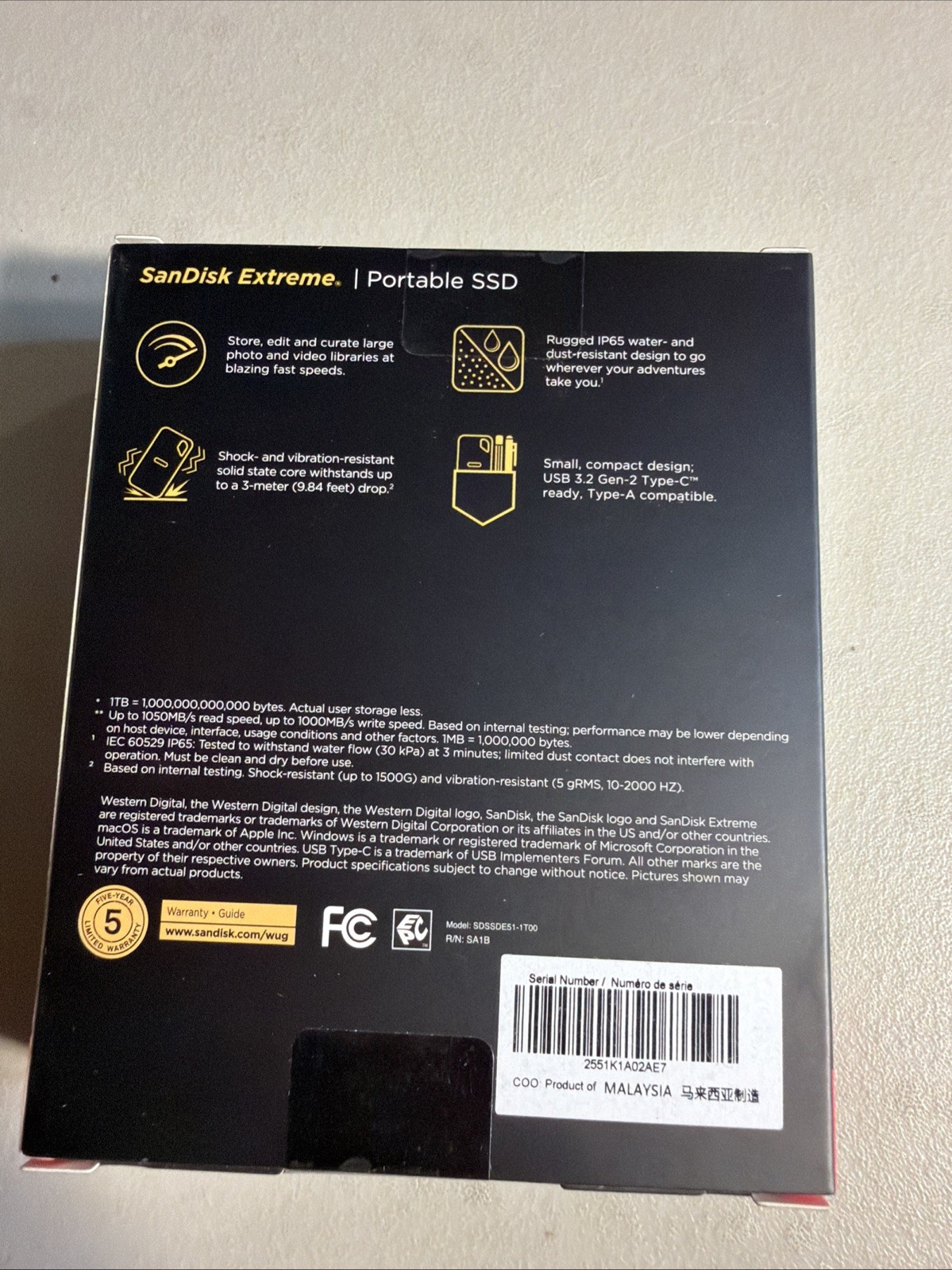 New SanDisk Portable Extreme SSD 1TB USB 3.2 Gen 2 SSD (FREE S&H)!