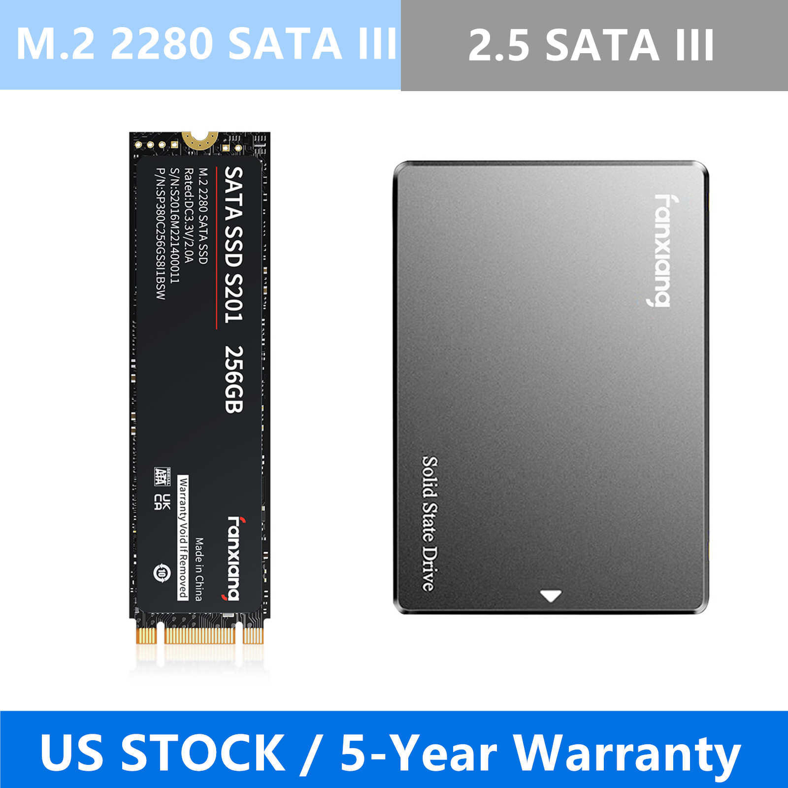 Fanxiang 2.5” SATA III 1TB 2TB 4TB SSD M.2 SATA Internal Solid State Drive LOT