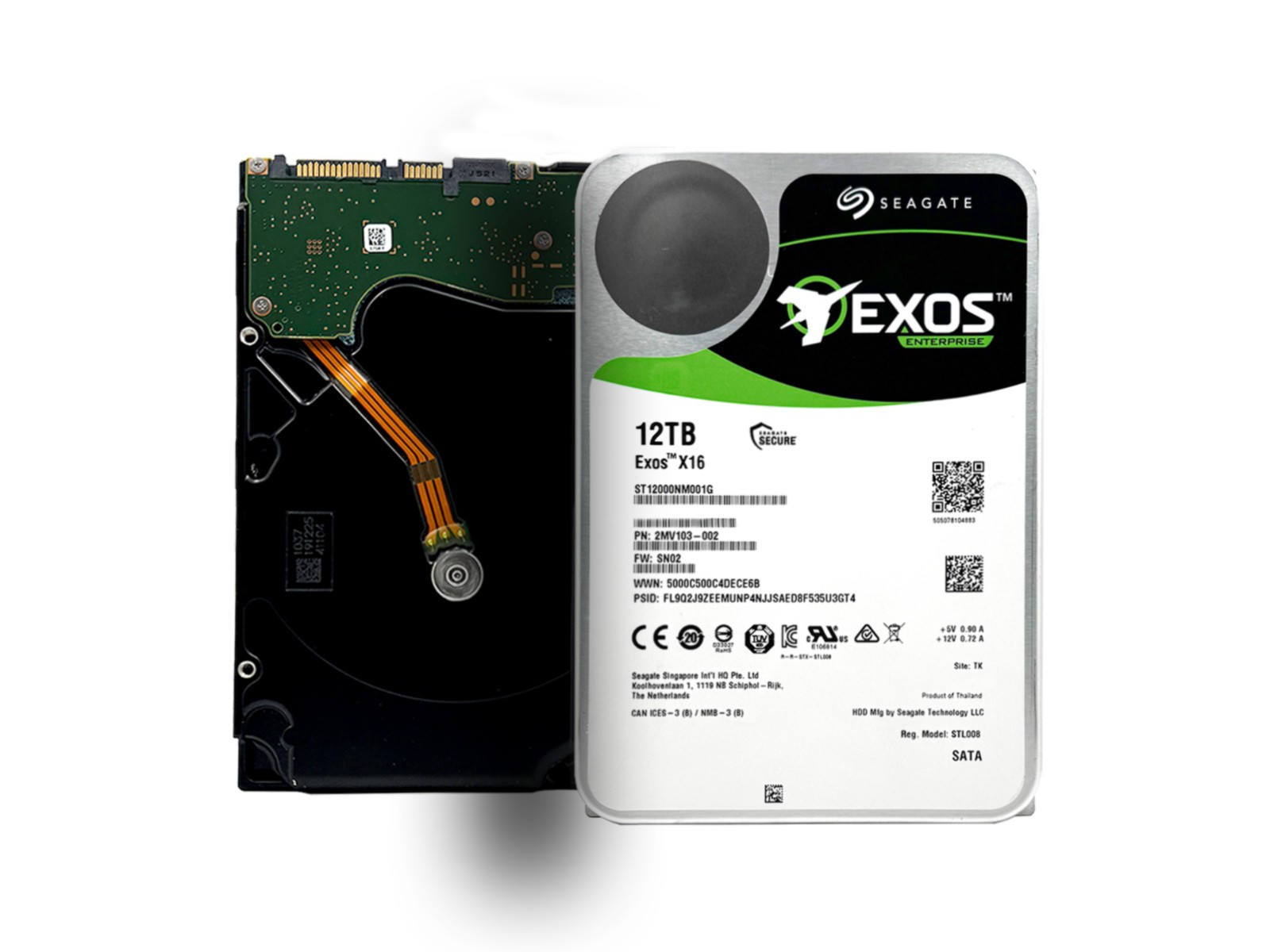 Seagate Exos X16 ST12000NM001G 12TB 256MB 7200RPM 3.5″ SATA 6Gb/s Enterprise HDD
