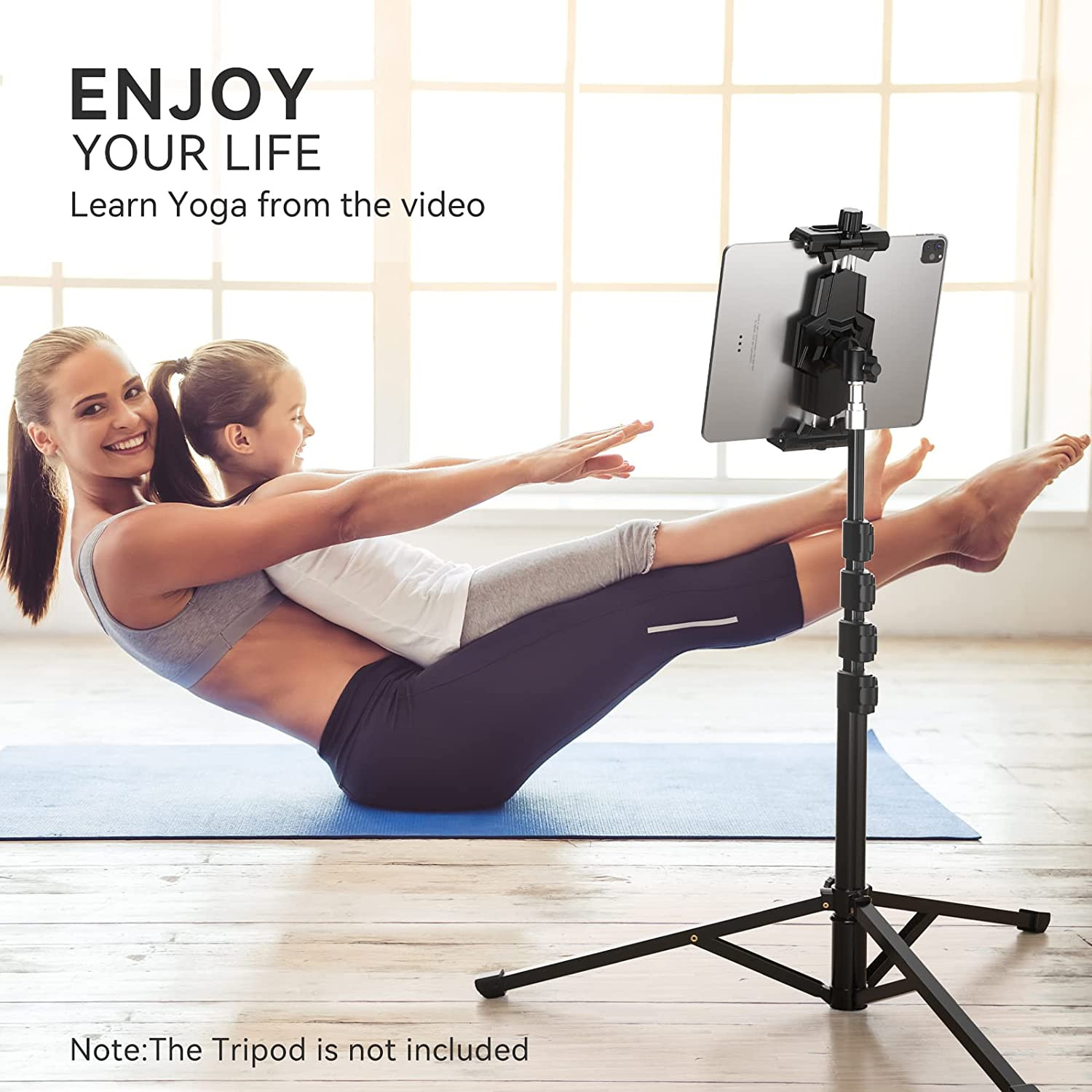 360 Rotatable Tablet Clamp Mount Fits Adapter Ball Head Surface Pro Selfie NEW