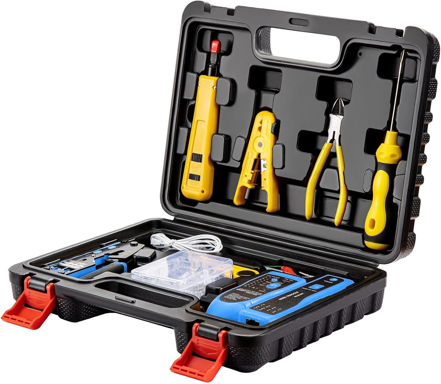 Network Tool kit Pass Through RJ45 Crimp Tool with Tracker